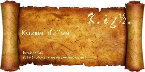 Kuzma Éva névjegykártya