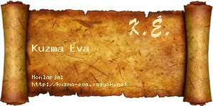 Kuzma Éva névjegykártya